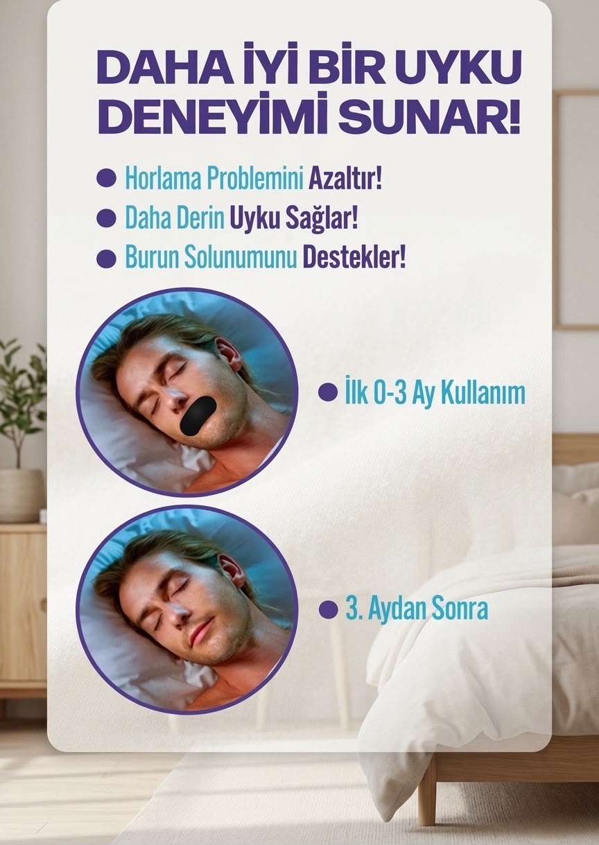 Premium Ağız Bandı 30 Adet - Horlama Karşıtı & Burun Solunumu Destekli Hipoalerjenik Uyku Bandı