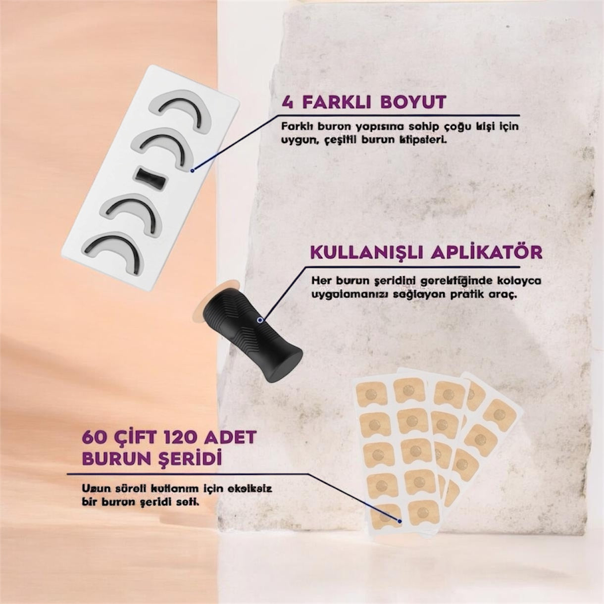 Welliva Premium Manyetik Burun Bandı Seti 60 Çift (120)Adet